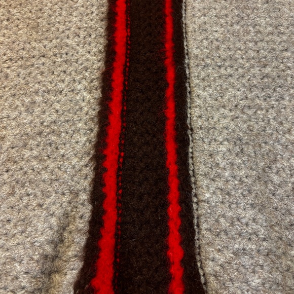 Zara cream, brown and red striped touch of wool poncho NWT - Picture 4 of 12